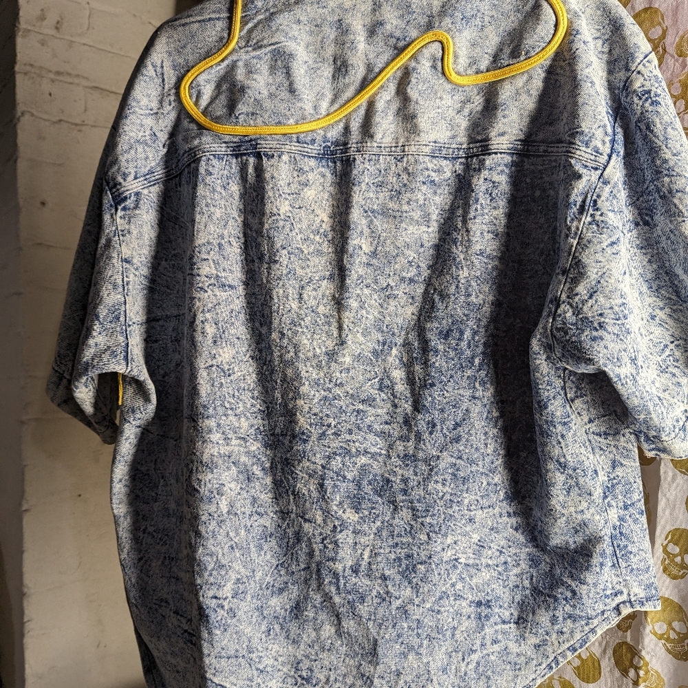 Vintage 80s sailor acid washed jean shirt and pants set - Picture 11 of 15